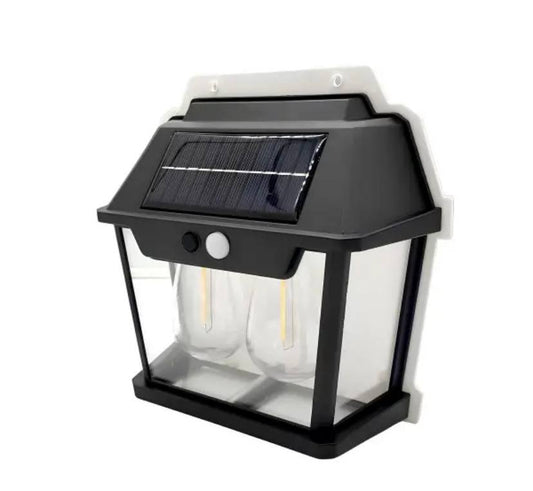 Applique murale solaire avec détecteur de mouvement possédant deux ampoules